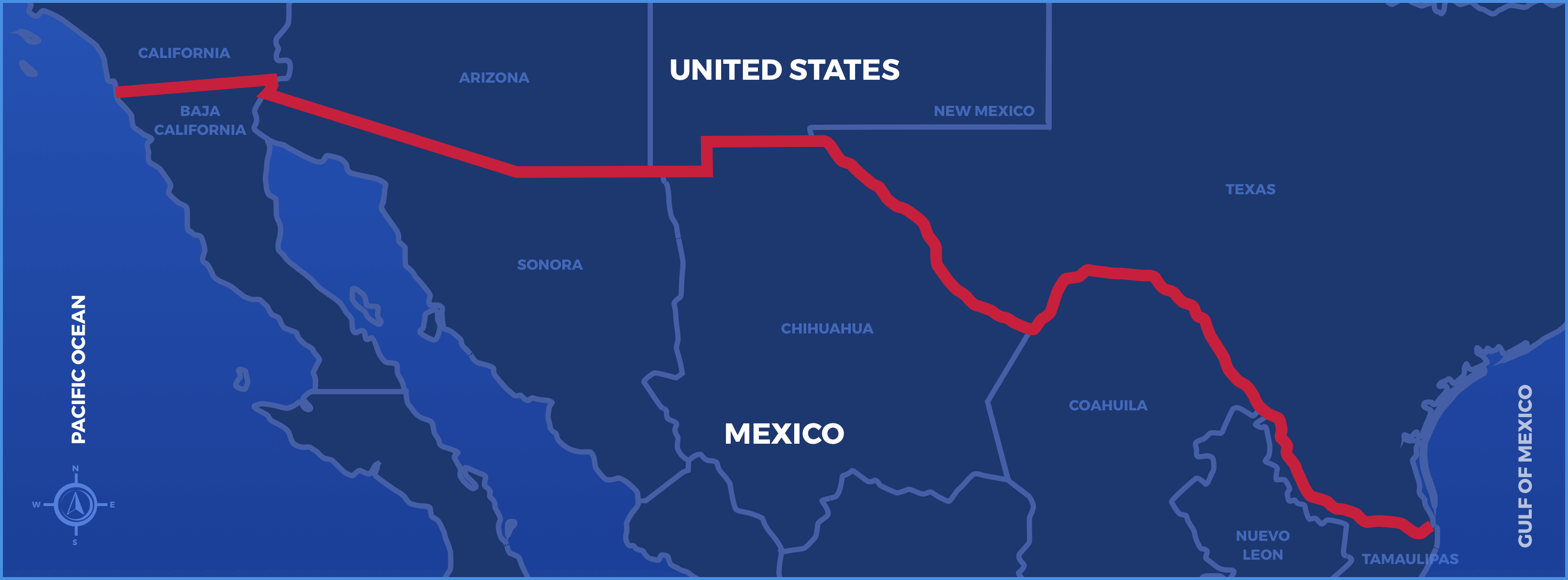 mexican border crossing map